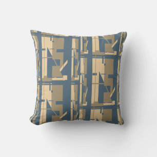 Coussin Taupe Beige Ardoise Bleu Sud-Ouest Look gros carre