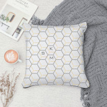 Taupe Blanc moderne Abstrait géométrique Monogramm