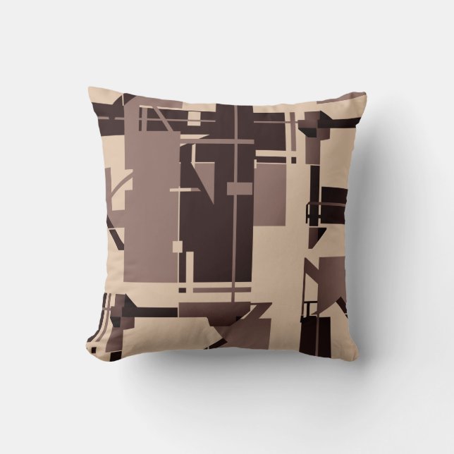 Coussin Taupe Brown foncé sur MCM beige Look Abstract Desi (Recto)