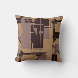 Coussin Taupe Dark Brown Tan MCM look Art Abstrait Design