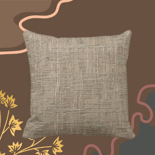 Coussin Taupe de tissage Faux à l'intérieur
