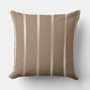 Coussin Taupe Tan and Silver Stripes Lancer l'oreiller