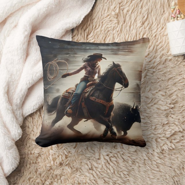 Coussin Taureau de rougeot de Rodéo à Dusty Arena (Couverture)