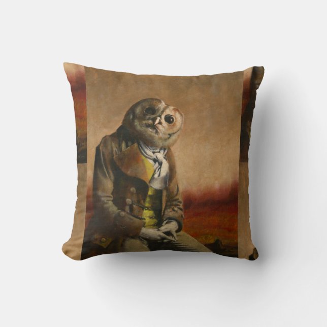 Coussin Tawny Owl Gentleman Throw Cushion (Recto)