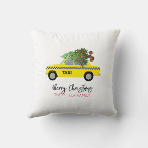 Coussin Taxi Jaune Camille MERRY NOËL Arbre Nom de famille