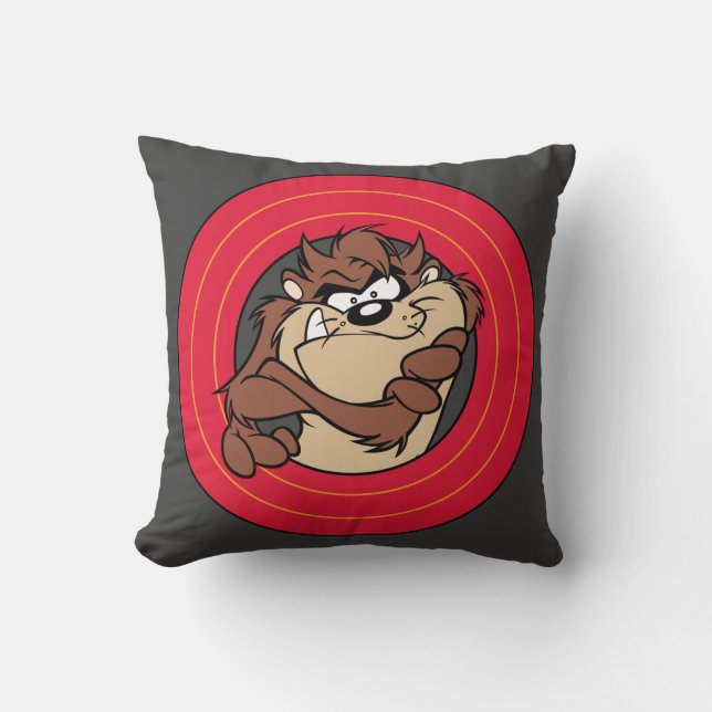 Coussin TAZ™ à travers les cercles LOONEY TUNES™ (Recto)