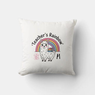 Coussin "Teacher's Rainbow" Jeu d'oreiller - mignonne Llam