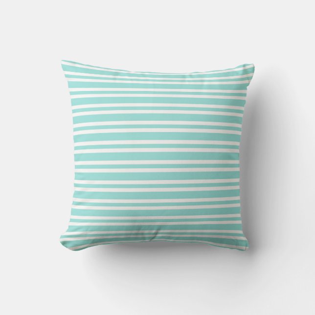 Coussin Teal White Stripes Seamless Pattern (Recto)
