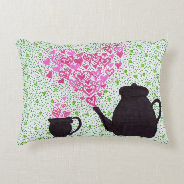 Coussin - Teapot et Coeurs (Devant)