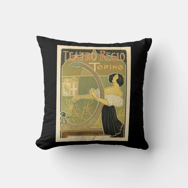 Coussin Teatro Regio Vintage Art Nouveau (Recto)