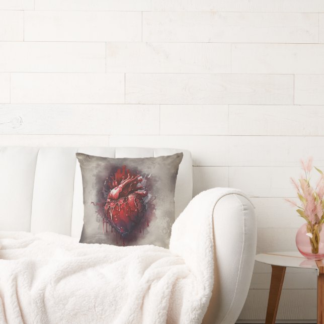 Coussin Técherie | Coeur avec goutte rouge et or saignant (Canapé)