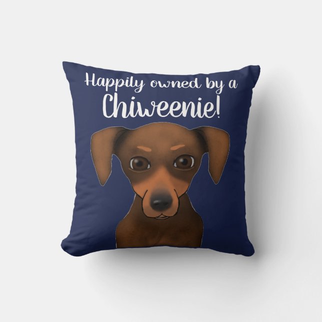 Coussin Teckel heureusement possédé mignon de chiwawa de (Recto)