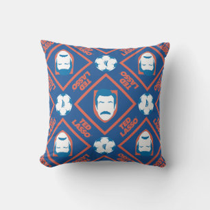 Coussin Ted Lasso Face and Ball Diamond Pattern