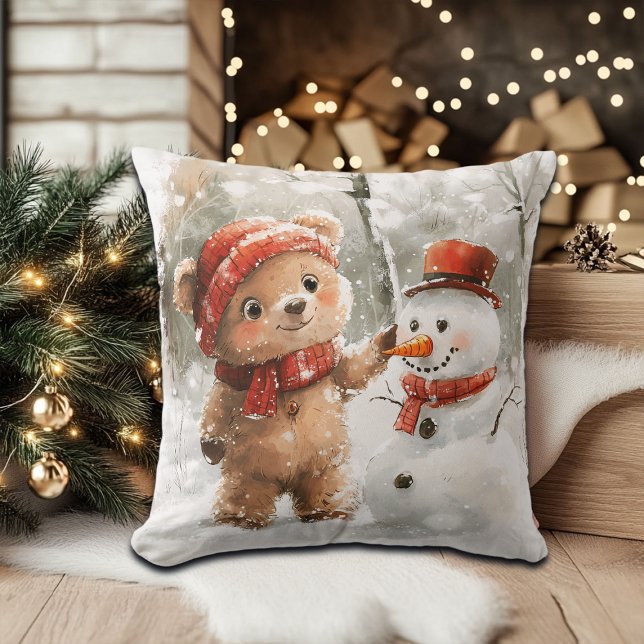 Coussin Teddy Bear et Snowman (Créateur téléchargé)