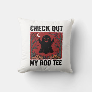 Coussin Tee drôle de fantôme boo Halloween conception de v