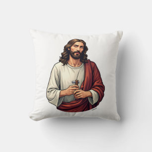 Coussin Tee-shirt avec gravure vintage Jésus charpentier M