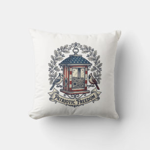 Coussin Tee-shirt graphique vectoriel de mangeoire à oisea