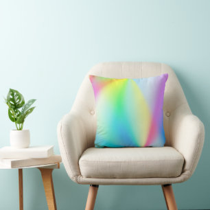 Coussin teinte arc-en-ciel pastel irisé moderne