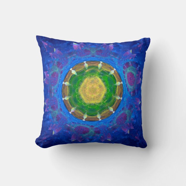 Coussin Teinture à tarte bleu-vert (Recto)