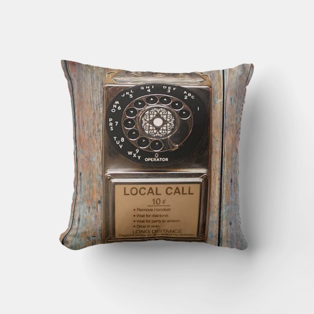 Coussin Téléphone antique rotatif payant rude (Recto)