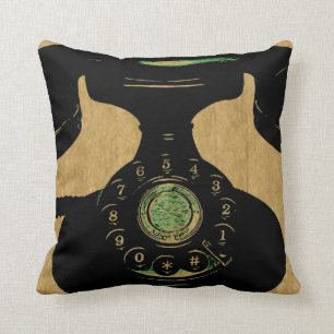 Coussin Téléphone rotatoire vintage antique