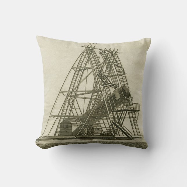 Coussin Télescope ÉQUIPEMENT SCIENTIFIQUE D'Antiquité 18E  (Recto)