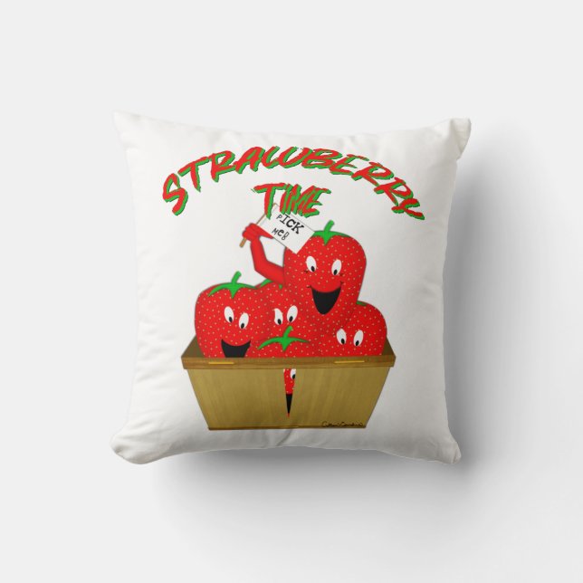 Coussin Temps de la fraise ! (Recto)