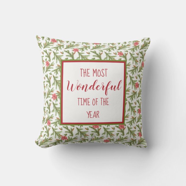 Coussin Temps le plus merveilleux de l'année - Pin & Poins (Recto)