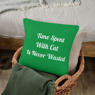 Coussin Temps Passé Avec Chat Citation Personnalisée Kelly