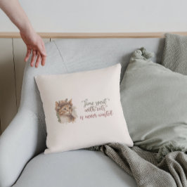 Coussin Temps passé avec chats mignon Chat Aquarelle Desig