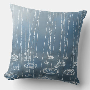 Coussin Temps Pluvieux Bleu