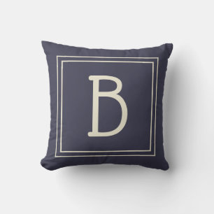 Coussin Tendance personnalisée initiale monogrammée chic b