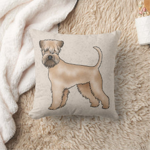 Coussin Tender Soft-Coated Wheaten Terrier sur fond beige