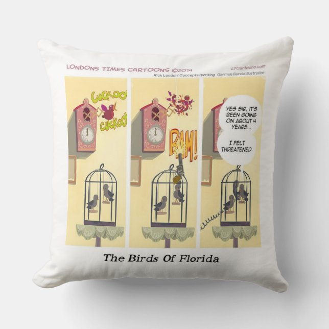 Coussin Tenez Votre Oiseau Drôle Au Sol Avec Un Arme (Recto)