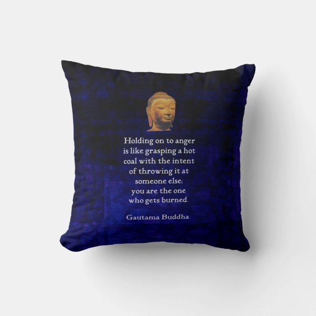 Coussin Tenir À La Colère Citation De Bouddha Inspirationn (Recto)