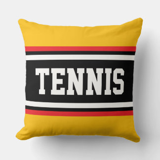 Coussin TENNIS Amusant Jaune Orange Rouge Noir Blanc Rayur