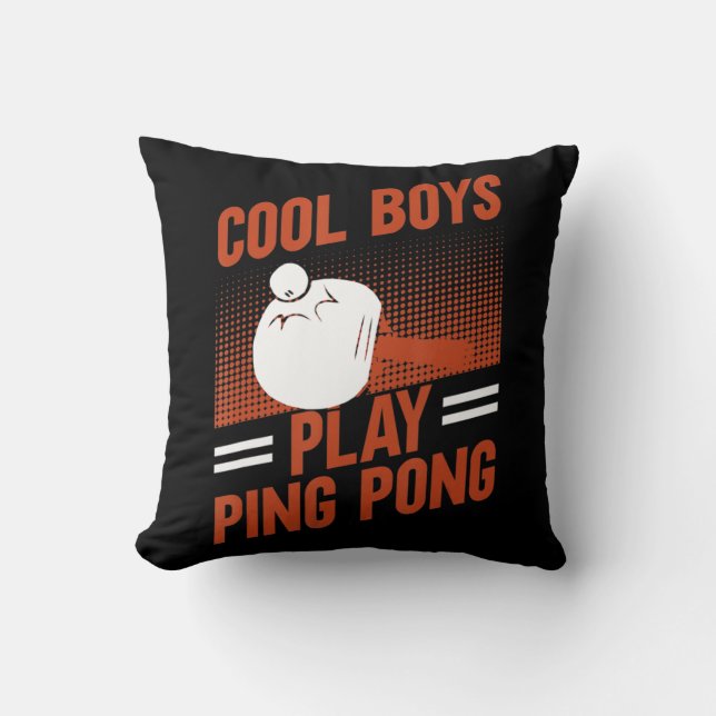 Coussin Tennis De Table Sport Cool Garçons Jouer Ping Pong (Recto)
