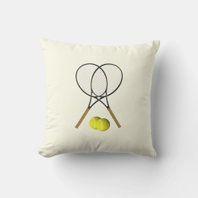 Coussin Tennis Doubles Crème Jeu d'oreiller (Recto)