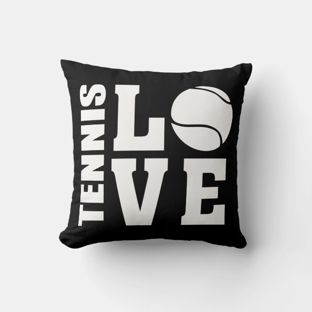 Coussin Tennis Love Black (Recto)