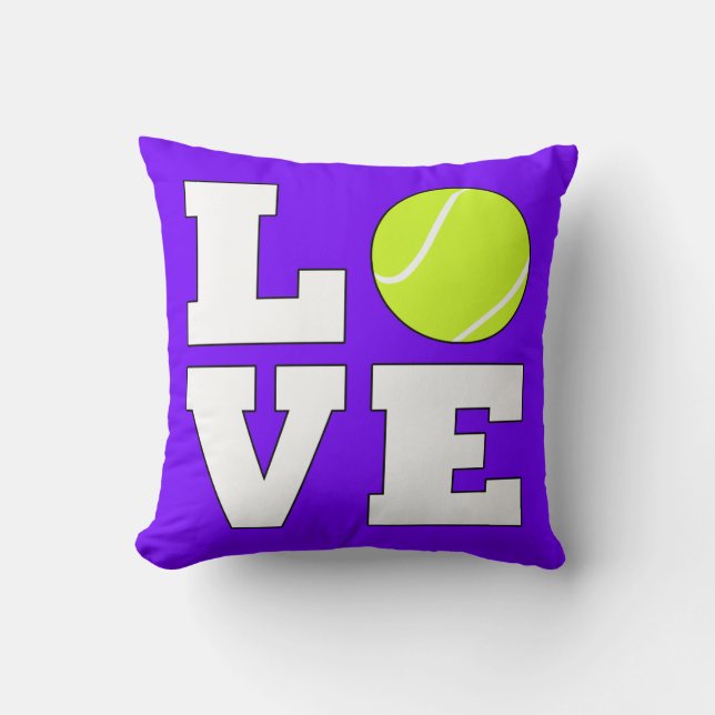 Coussin Tennis Love Carré Jeu d'oreiller (Recto)