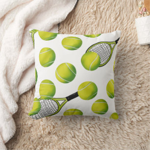 Coussin Tennis Thème avec balle et raquette