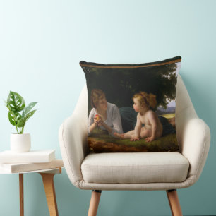 Coussin Tentation par William Bouguereau