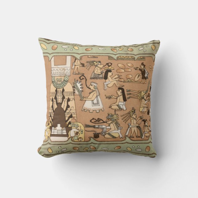 Coussin Teotihuacan Mexique mural antique (Recto)
