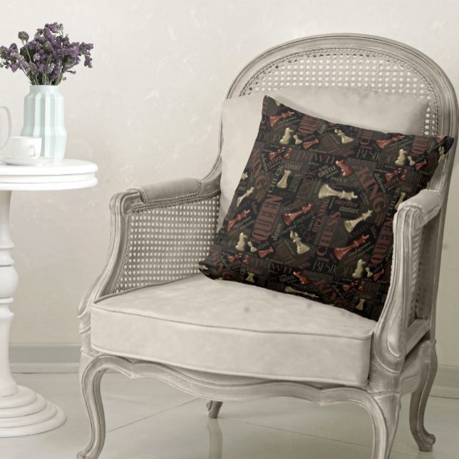 Coussin Termes et pièces d'échecs Cuivre et Or ID784 (Créateur téléchargé)