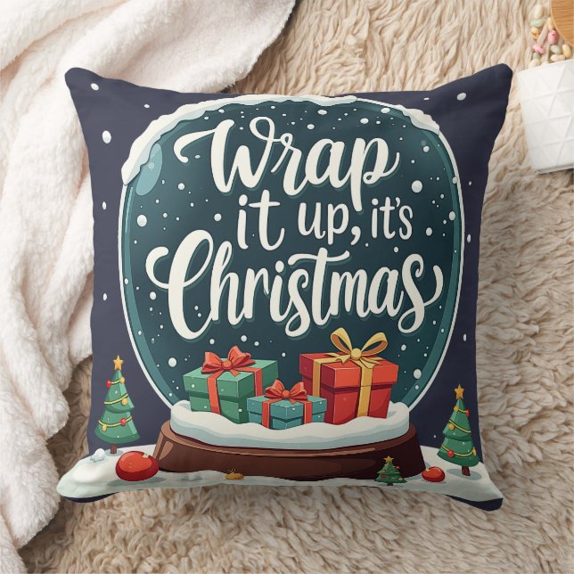Coussin Terminer C’est Noël Snow Globe Design (Couverture)