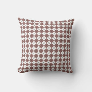 Coussin Terracotta Brown rouge et Jacquard À damiers blanc