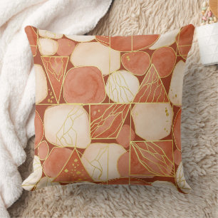 Coussin Terracotta Géométrique - Mosaïque d'art en ligne d