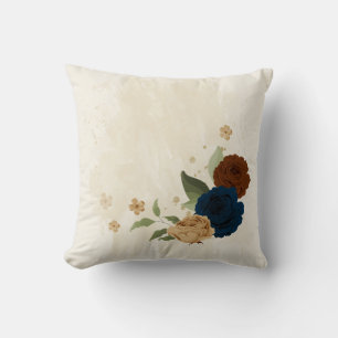 Coussin terracotta marine floral