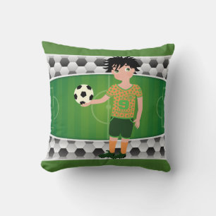 Coussin Terrain De Football Et Boules Avec Garçon À Porter