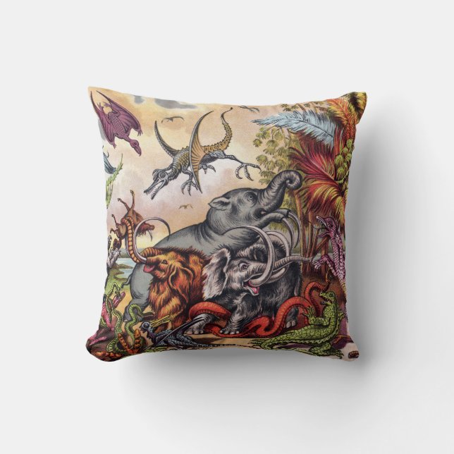 Coussin Terrain de jeu préhistorique (Recto)